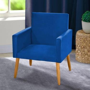 Imagem de Poltrona Decorativa Nina suede azul royal para leitura - JBL ESTOFADOS