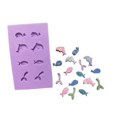 Imagem de F1051 molde de silicone confeitos sprinkles fundo do mar confeitaria b