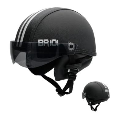 Imagem de Capacete Coquinho Scooter Elétrica Bike Skate Patinete BR 101 Premium Viseira Fume (Preto, P - VESTE 55/56)
