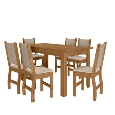 Imagem de Mesa de Jantar Bellagio 6 Lugares com Cadeira Clara Poliman Móveis