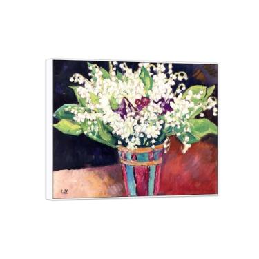 Imagem de BMZFYBS Quadro branco impressão em tela flor arte de parede pintura famosa reprodução - imagens para sala de estar - buquê de lírio-decoração de parede pôster 20x25cm8x10in