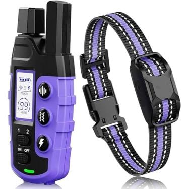Imagem de Coleira Adestramento Cachorro Cães Treinamento Comportamento Anti Latido Leve Choque Vibração Bip (Violeta)