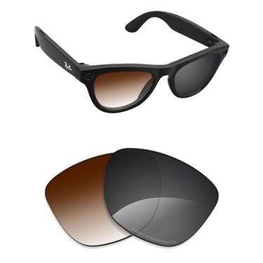 Imagem de Alphax Lentes de substituição fotocromáticas cinza degradê marrom não polarizadas para óculos de sol Ray-Ban Meta Skyler RW4010 52 mm