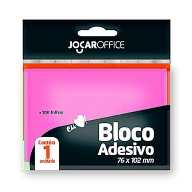 Imagem de Bloco Adesivo Recado 76x102 Rosa 100 Folhas - Jocar Office