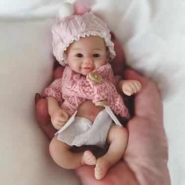 Imagem de Boneca de bebê em miniatura de silicone de corpo inteiro Gileutay 15 c