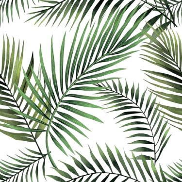 Imagem de HLNIUC Papel de parede de folha verde (43 x 38 cm) papel autoadesivo de folha de bananeira impressões adesivas botânicas papel de contato palmeira papel de parede removível tropical natureza planta