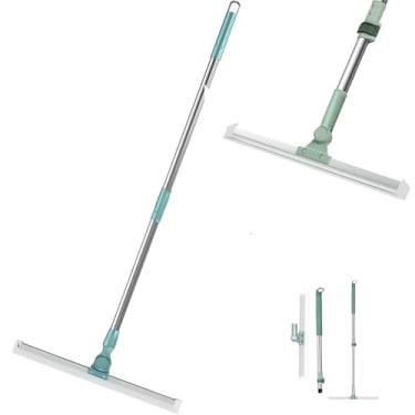 Imagem de Rodo e Vassoura Mágica 2 em 1 de Silicone, 1,40m, Articulado, Giratório 180°, Ajustável, Limpeza de Vidros, Pisos, Pelos de Pet, Janelas, Cabo Desmontável em Aço Inoxidável, Varre e Seca, Marca ATM