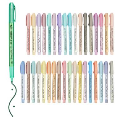 Imagem de ZFLYCANP Conjunto de canetas de tinta acrílica de 36/24 cores, marcadores de tinta metálica multiuso à base de água, tinta de secagem rápida, canetas de pintura rupestre para vidro, madeira, lona