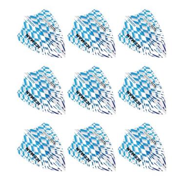 Imagem de RED DRAGON Hardcore Ionic Gerwyn Price Blue & White Burst Freestyle Dart Flights - 3 conjuntos por pacote (9 voos de dardo no total)