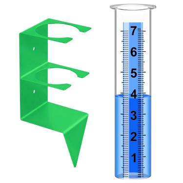 Imagem de Timenued Medidor de chuva ao ar livre, capacidade de 17,78 cm para ambientes externos, melhor classificado com suporte de rack de montagem de aço inoxidável, medidor de chuva grande de plástico à