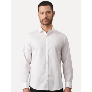 Imagem de Camisa Calvin Klein Jeans Slim Fit New CKJ Logo Branca, L/G