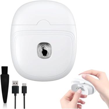 Imagem de FALESOUL Cortador de unhas elétrico com luz LED, armazenamento de retalhos de unhas, aparador de unhas automático recarregável por USB para bebês, crianças, cuidadores, adultos e idosos (branco)