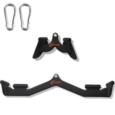 Imagem de AWNOM Acessórios suspensores LAT para máquinas de cabos, acessórios de máquina de cabo para academia em casa barra V bar acessórios de máquinas pulldown LAT, barra tríceps traseira alça de treinamento