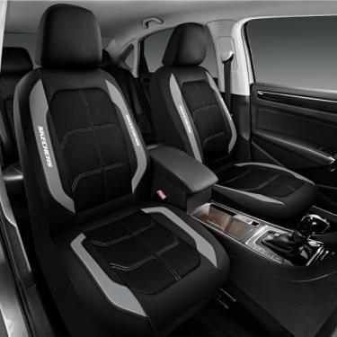 Imagem de Skechers Capas de assento resfriadas a ar e de espuma viscoelástica - capa de assento de carro de couro suprimento de conforto e suporte, compatível com airbag para assentos dianteiros, ajuste