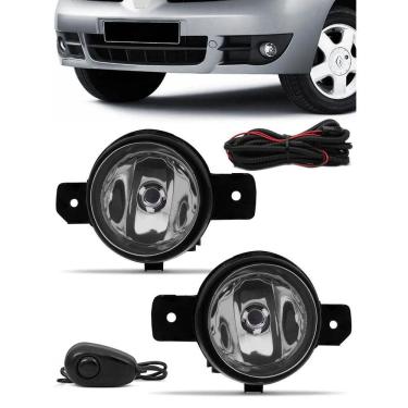 Imagem de Kit Farol Milha Renault Clio 2003 À 2012 Botão Alternativo