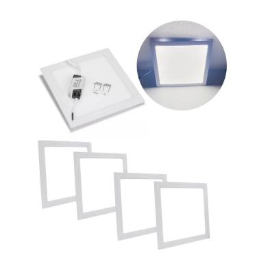 Imagem de kit 5 Painel plafon led quadrado slim 18w embutir 22cm alum