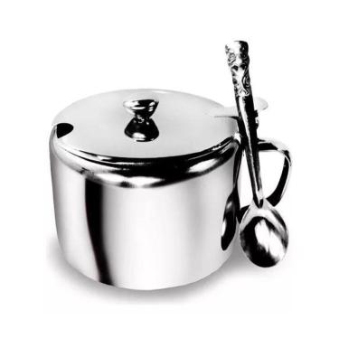 Imagem de Açucareiro Inox Com Colher Com Capacidade De 250Ml - Ad
