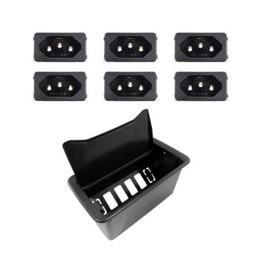 Imagem de Caixa Deembutir Em Mesa Móveis New 6 Slim Com 6 Tomadas