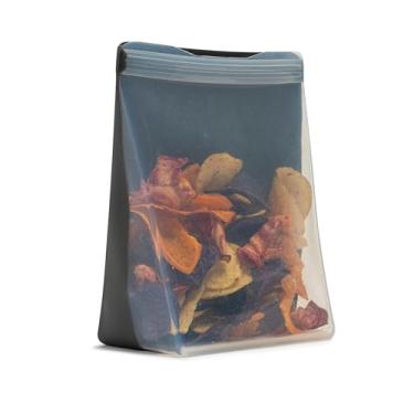 Imagem de W&P Bolsa de armazenamento reutilizável de silicone Porter, sanduíche (suporte de 1,4 onças), carvão, recipiente de armazenamento de alimentos, seguro para micro-ondas e lava-louças, fácil limpeza