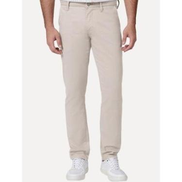Imagem de Calça Dudalina Masculina Sarja Slim Color Cáqui Claro-Masculino