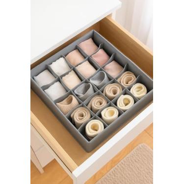 Imagem de Organizador de Gavetas com 24 Divisórias, Compacto e Prático para Roupas Íntimas, Meias, Calcinhas, Biquínis, Ideal para Armários e Closets