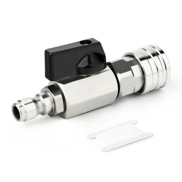 Imagem de GASHER Kit de válvula esférica de alta pressão, válvula esférica de conexão rápida de 1/10.2 cm para mangueira de lavadora elétrica