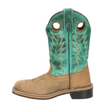 Imagem de Smoky Mountain Boots Bota infantil Monterey Western, Marrom envelhecido/turquesa, 11.5 Little Kid