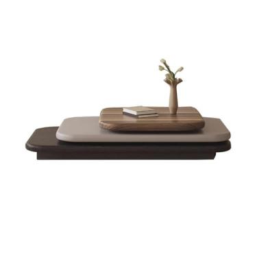 Imagem de Mesa de centro pequena mesa de centro giratória minimalista para sala de estar, design assimétrico criativo, móveis modernos que economizam espaço mesa de centro pequena moderna