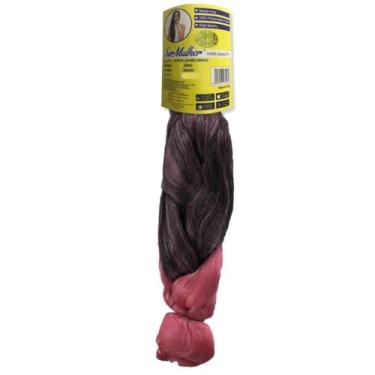 Imagem de Super Jumbo Para Tranças Box Braid, Fibra Sintética, Nagô, Fulani, Crochet Braids e Twists - 399g, 65cm Marca Ser Mulher | Ideal para Penteados Afro com Naturalidade e Durabilidade