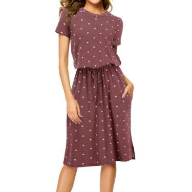 Imagem de Vestido Simier Fairy Summer Casual Midi Knee Dot Red GL feminino - Sim