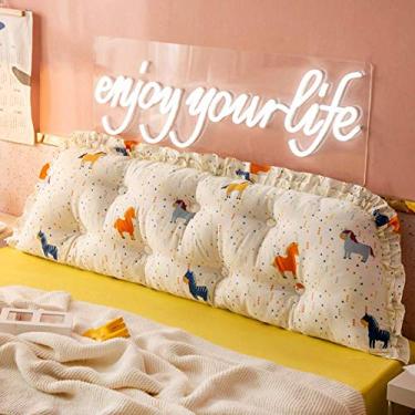 Imagem de Almofada de cabeça de cama, almofada de cunha macia, encosto de sofá estofado, encosto longo removível grosso bloco de apoio de algodão - l 120 cm (47 polegadas) (M 120 cm (47 polegadas))