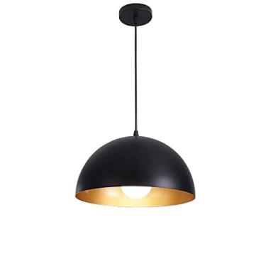Imagem de YQSLQZZ Lustre industrial de casa de fazenda, luminária pendente de ilha de cozinha vintage preto, luzes de teto penduradas sobre a pia de jantar, base E27, altura ajustável