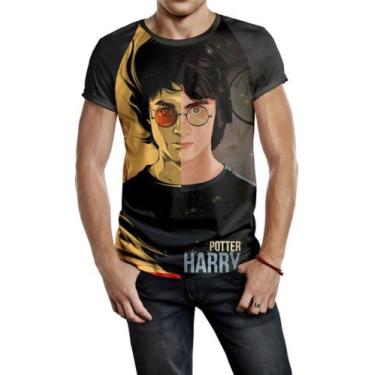 Imagem de Camiseta Raglan Masculina Harry Potter Tumblrref:212 - smoke, Preto, M