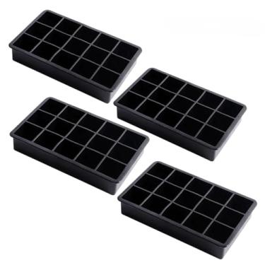 Imagem de Forma De Silicone 15 Cubos Forminha Bandeja Flexivel para Gelo Bebida Papinha Chocolate Doce(4 UNIDADES (FORMA PRETA))
