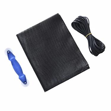 Imagem de BafloTEX Malha de tela de fibra de vidro durável 91,4 cm x 213,4 cm, portas e janelas com ferramentas de rolamento, ranhura de retentor de tela 0,35 cm × 76 cm, tela de fibra de vidro personalizada