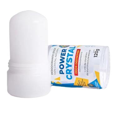 Imagem de Desodorante Cristal Stick Vegano 120G Power Crystal Natural, 100% Cristal, Antitranspirante Destruidor de Odor, Livre de Alumínio e Parabenos