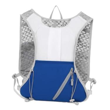 Imagem de KiBcsLic Colete de corrida Colete de hidratação Versátil Leve Homens Mulheres Durabilidade Ajustável Equipamento de maratona Mochila de caminhada respirável, Branco Azul