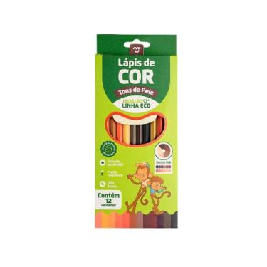 Imagem de Lápis De Cor Hexagonal Ecológico Tons De Pele - Caixa C/12 Unid. Leo&leo