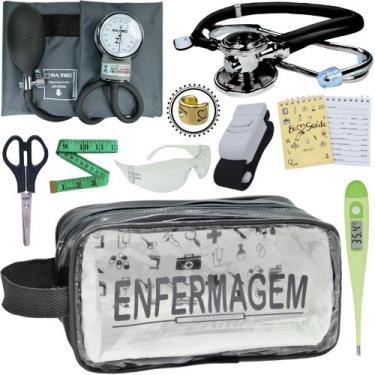 Imagem de Kit Academico Enfermagem Premium Preto Completo - Love Saude, CINZA TR