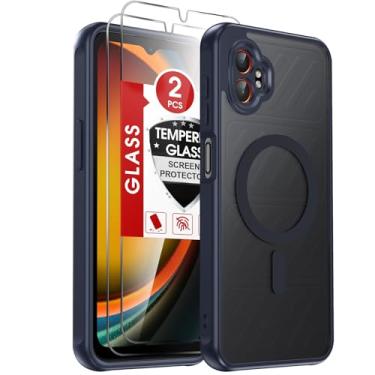 Imagem de LeYi Capa para Samsung Galaxy XCover7-Pro: Capa para Samsung XCover 7 Pro [ajuste Mag-Safe] com 2 peças de protetor de tela, fosco translúcido macio e proteção total para Galaxy XCover 7 Pro, azul