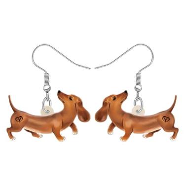 Imagem de Brincos de Dachshund fofos de acrílico com pingente de filhote de cachorro para mulheres, acessórios para mãe de cachorro, pingentes, presentes, Medium, Acrílico, Sem pedra preciosa