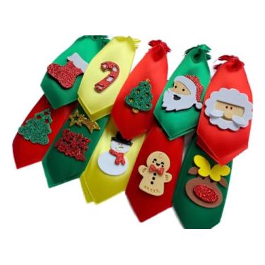 Imagem de Kit 20 Gravatas Pet de Natal – Gravatas Temáticas para Cães e Gatos Tamanho M, Ajustáveis, Confortáveis e Festivas
