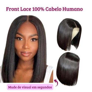 Imagem de Peruca 100% Cabelo Humano Natural Lisa Preta - Mhair
