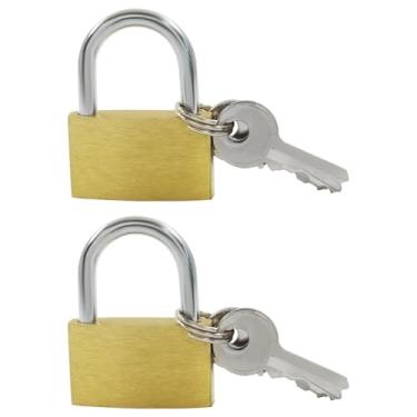 Imagem de Cionyce 2 cadeados pequenos com chave, cadeados com a mesma chave para armários de academia, unidades de armazenamento e bagagem de viagem, trava de segurança compacta com chaves fáceis de usar para