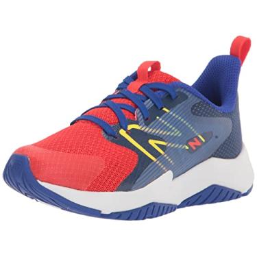 Imagem de New Balance Tênis infantil unissex Rave Run V2 com cadarço, Neo Flame/Limonada/Moon Shadow, 12.5 Little Kid