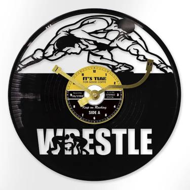 Imagem de Relógio de parede Wrestling Vinyl Disc Non-Ticking 30cm