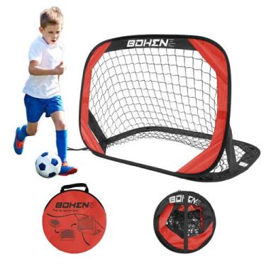 Imagem de Gol de futebol BOHEN Pop Up 100x67 cm, dobrável, portátil, vermelho