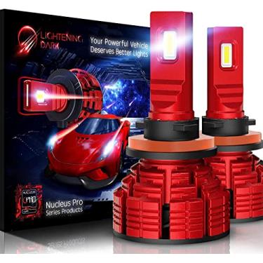 Imagem de LIGHTENING DARK Lâmpadas de neblina H11, lâmpadas brancas xenon 6500K H8 H9 H11 (pacote com 2)