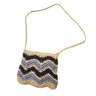 Imagem de Bolsa Feminina Artesanal Listrada Transversal – Estilo Casual, Alça Ajustável e Material Resistente | Compacta, Leve e Perfeita para Passeios, Viagens e Uso Diário (Azul)