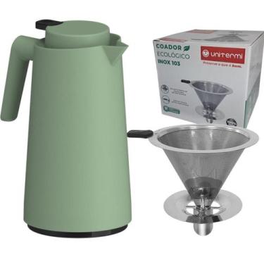 Imagem de Kit Garrafa Térmica 1L VerCelli com Coador Inox Tamanho 103 Filtro de 